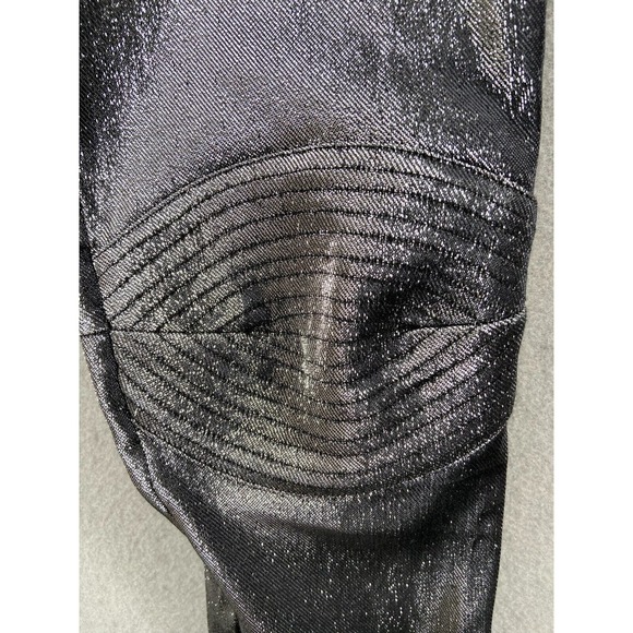 AREA Leggings Womens Size 6 Metallic Moto-knee Leggings In Silver Zip Leg Club - Picture 8 of 16